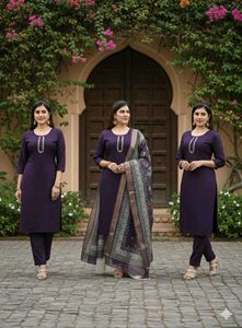 Elegant Purple Kurta Set