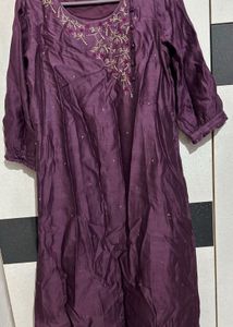 Beautiful Raw Silk A-Line Kurti