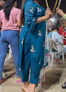 Teal Embroidered Salwar Kameez Suit