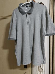 Gray Striped Polo Shirt
