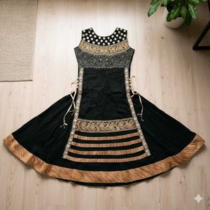 Black malmal silk Mastani dress