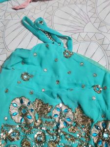 Stitched Saree with squins and stone work