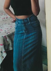 Vintage Denim Maxi Skirt