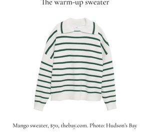 MANGO Striped Knit Sweater