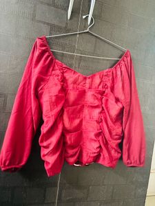 Red Ruched Top