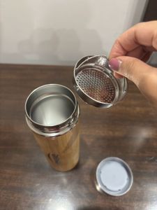 Steel Water Bottle With Wood Finish