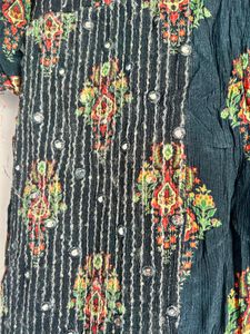 Embroidered Sequins Work Floor Length Gown