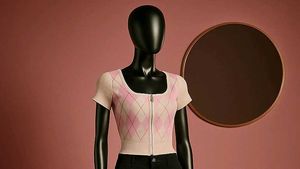 Sale 🎉🎊Argyle Zip-Up Crop Top