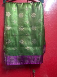 Green &amp; Purple Art Silk Saree