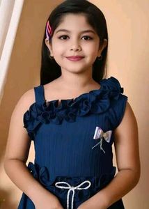 Girls&#39; Elegant Navy Blue Party Dress