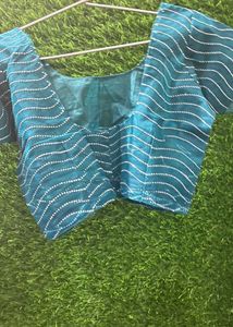 Teal Wave Saree