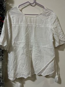 White broderie anglaise Top
