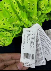 Lime Green Bikini Top - size S XS