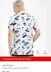 Funky Graphic Print Short Sleeve Button-Down
