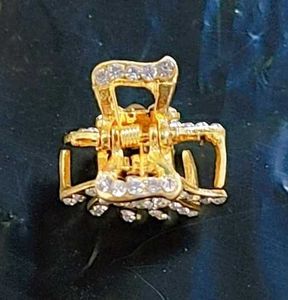 Gold &amp; Rhinestone Hair Claw Clip