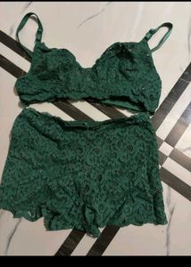 Green Lace Lingerie Set