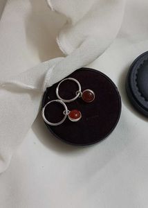 Original Silver Carnelian Hoop
