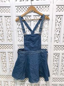 Imported Ice Denim Overall Dress B