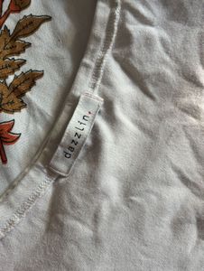 Floral White Top - Dazzlin