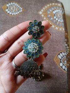 Peacock Jhumka Earrings