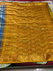 Blue And Green Korvai Kanchipuram Silk Saree