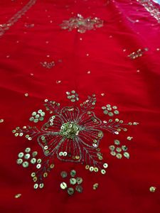 Vintage Red Saree Aari Work
