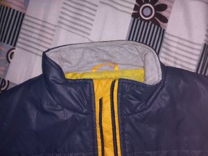 Navy &amp; Yellow Puffer Vest