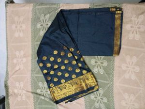 Elegant Black & Gold Saree