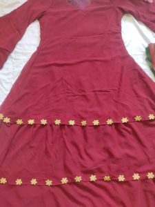 Elegant Maroon Tiered Dress