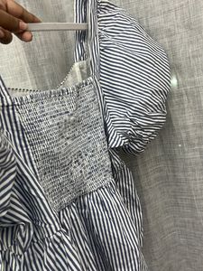 Striped Puff Sleeve Top