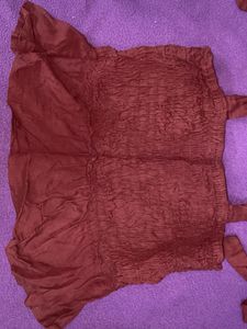 Cute Maroon Tie Strap Top
