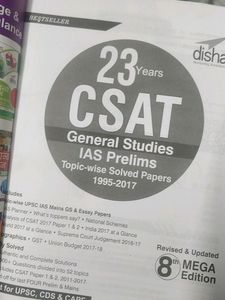 23 Years CSAT General Studies IAS Prelims Topic-wise Solved Papers (1995-2017) - Disha nurturing Ambitions