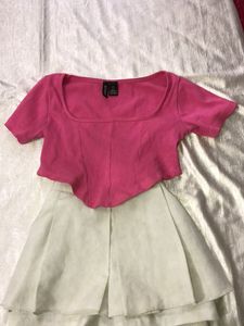 Hot Pink Ribbed Crop Top