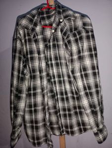 striped black and white shirt