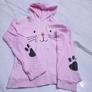 Cute Cat Print Hoodie
