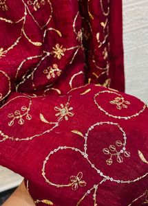 🇮🇳 Maroon Embroidered  Heavy Kurta Set