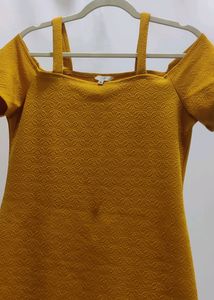 And Mustard Cold Shoulder Dress