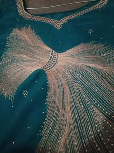 Teal Embellished Party Dress