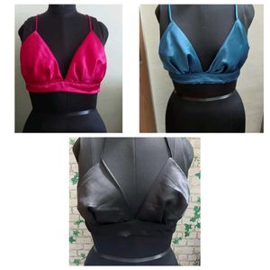 3 Combo Backless Satin Blouse