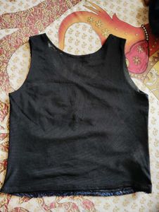 Blue Sequin Tank Top