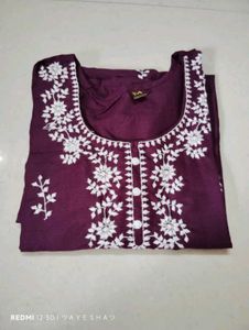 Embroidered Cotton Kurti Set