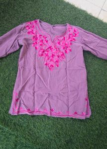 Chickenkari Embroiled Short Kurta Top