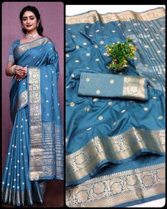 Elegant Blue Banarasi Silk Saree