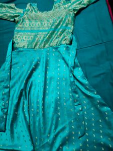Teal & Gold Banarasi Dress