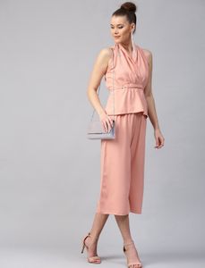 Sassafras Women Peach Coloured Cinched Waist Top