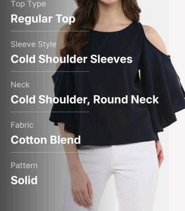Cold Shoulder Navy Top