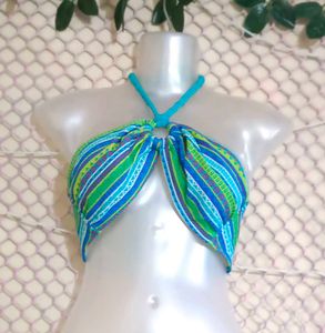 Colorful Halter Bikini Top