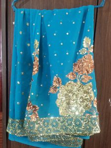 So Beautiful Party Wear Saree With Design Blouse