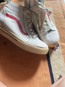 Imported Red Striped High-Top Sneakers