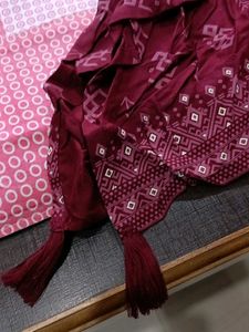 Maroon Printed Dress